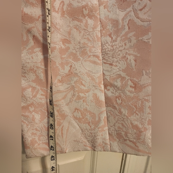 Women's Kasper Pink Brocade Long Blazer Beaded Bedazzled Spring 20W New - Picture 8 of 11